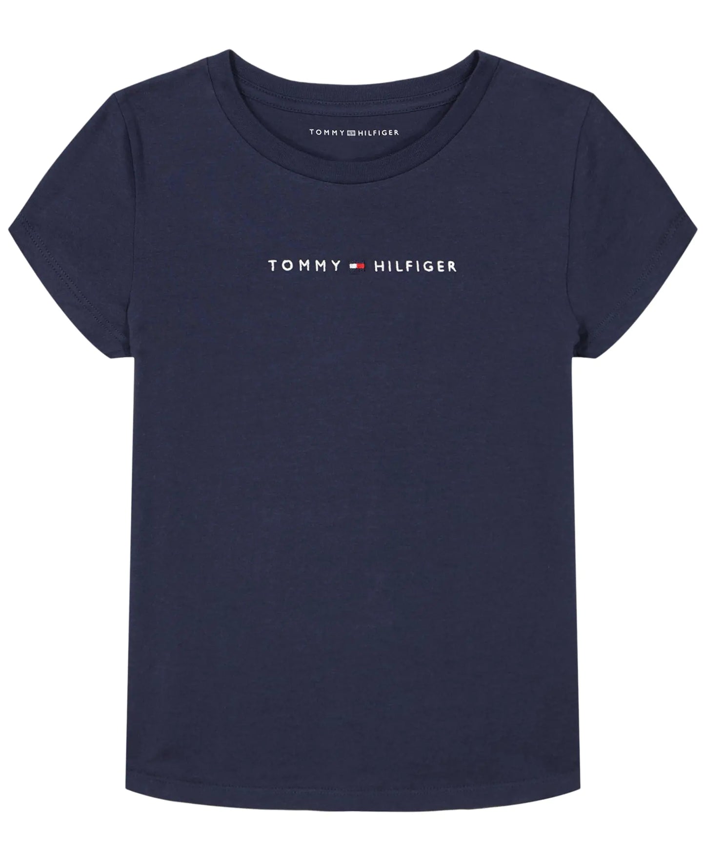Tommy Hilfiger Girls Core Flag Tee Shirt (Big Kids) Pieced White Large (12-14 Big Kids)