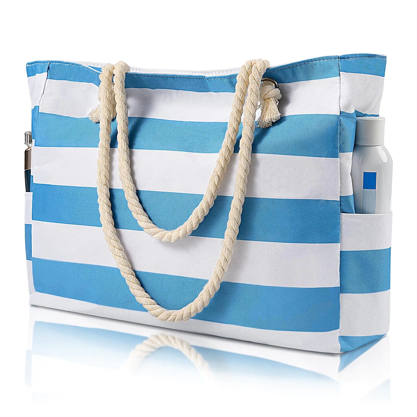 Beach Bags For Women - Large Beach Bags with Zipper Waterproof Sandproof Swim Pool Bag Large Tote