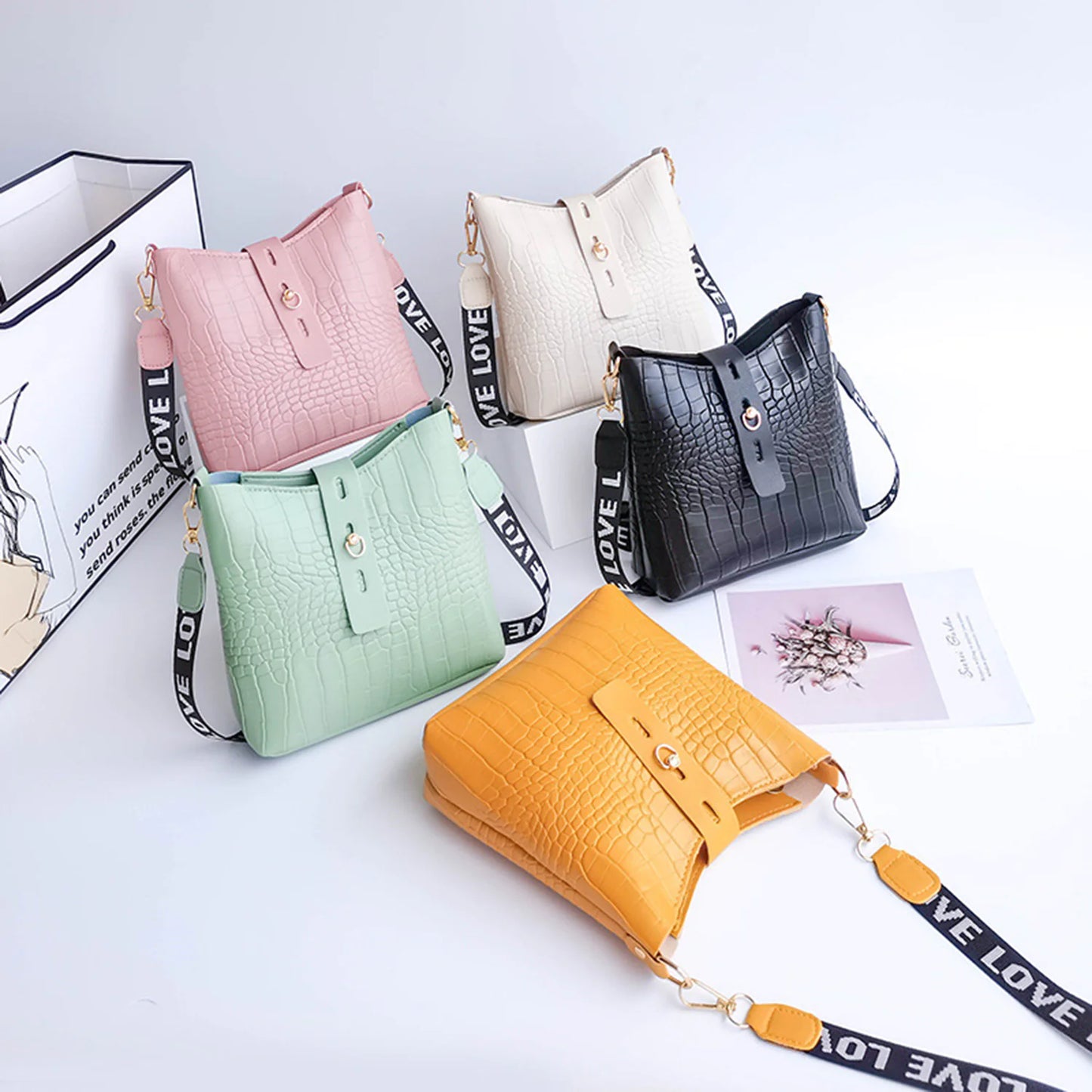 Luxury Crocodile Leather Crossbody Bag for Women