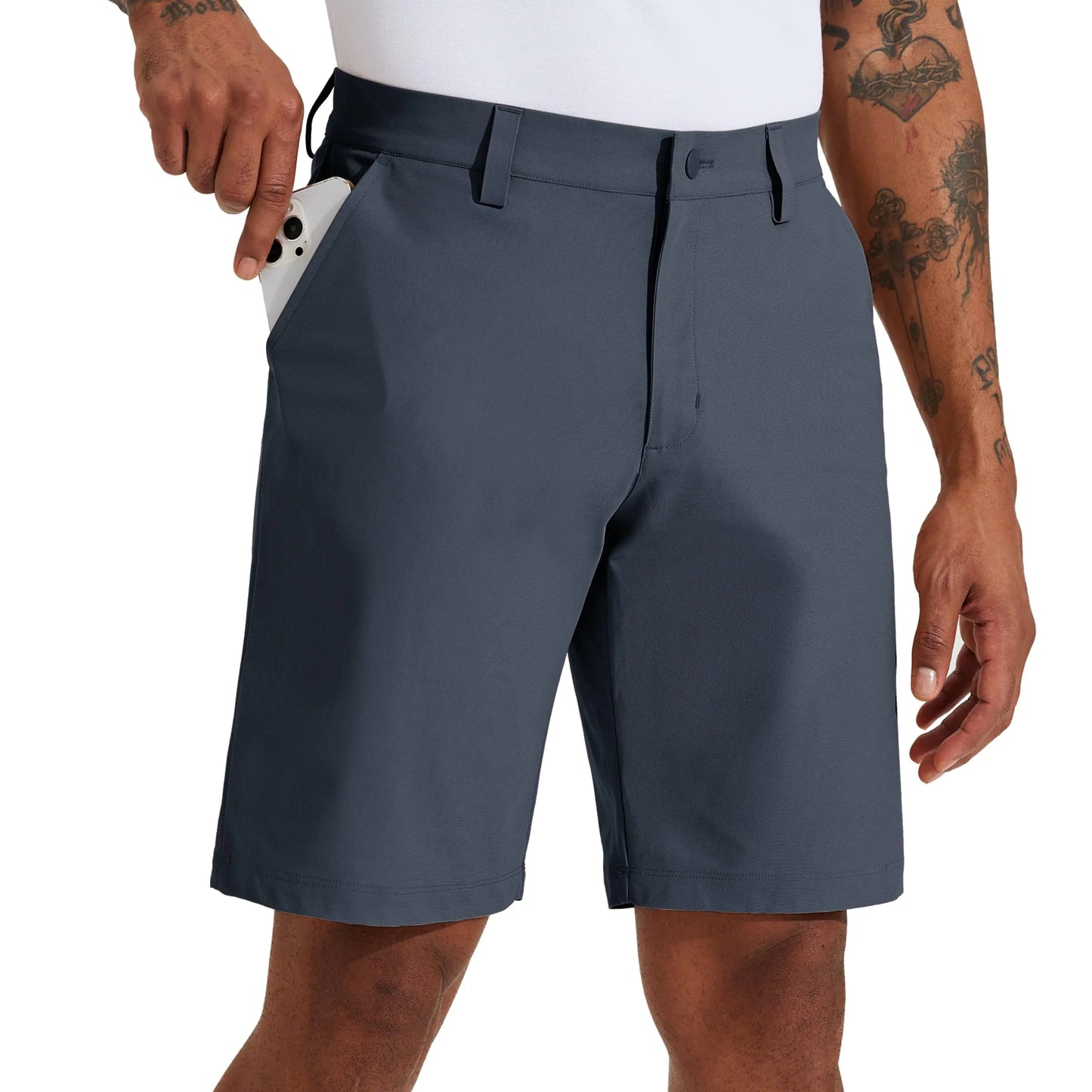 Willit Mens Golf Shorts Stretch Work Dress Shorts Quick Dry Hiking Athletic Casual Shorts with Pockets 10" Dusty Blue 30