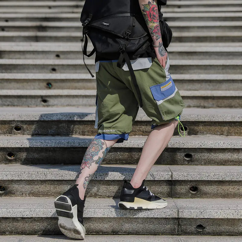 Trendy Men's Functional Style Brand Overalls Shorts