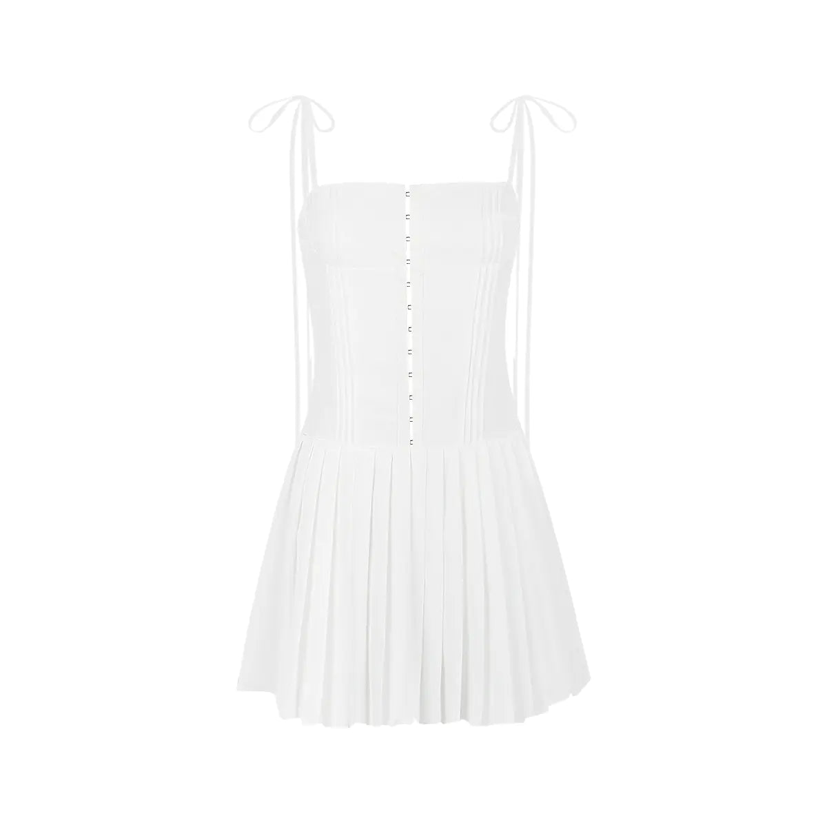 Summer White Backless Dress - French Style Mini Dress