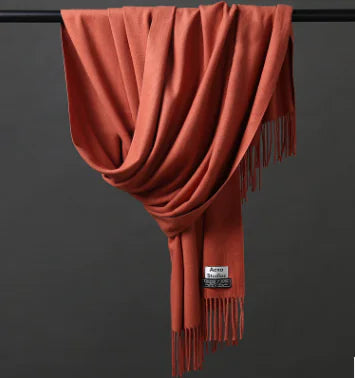 Autumn Winter Tassel Faux Cashmere Scarf for Women