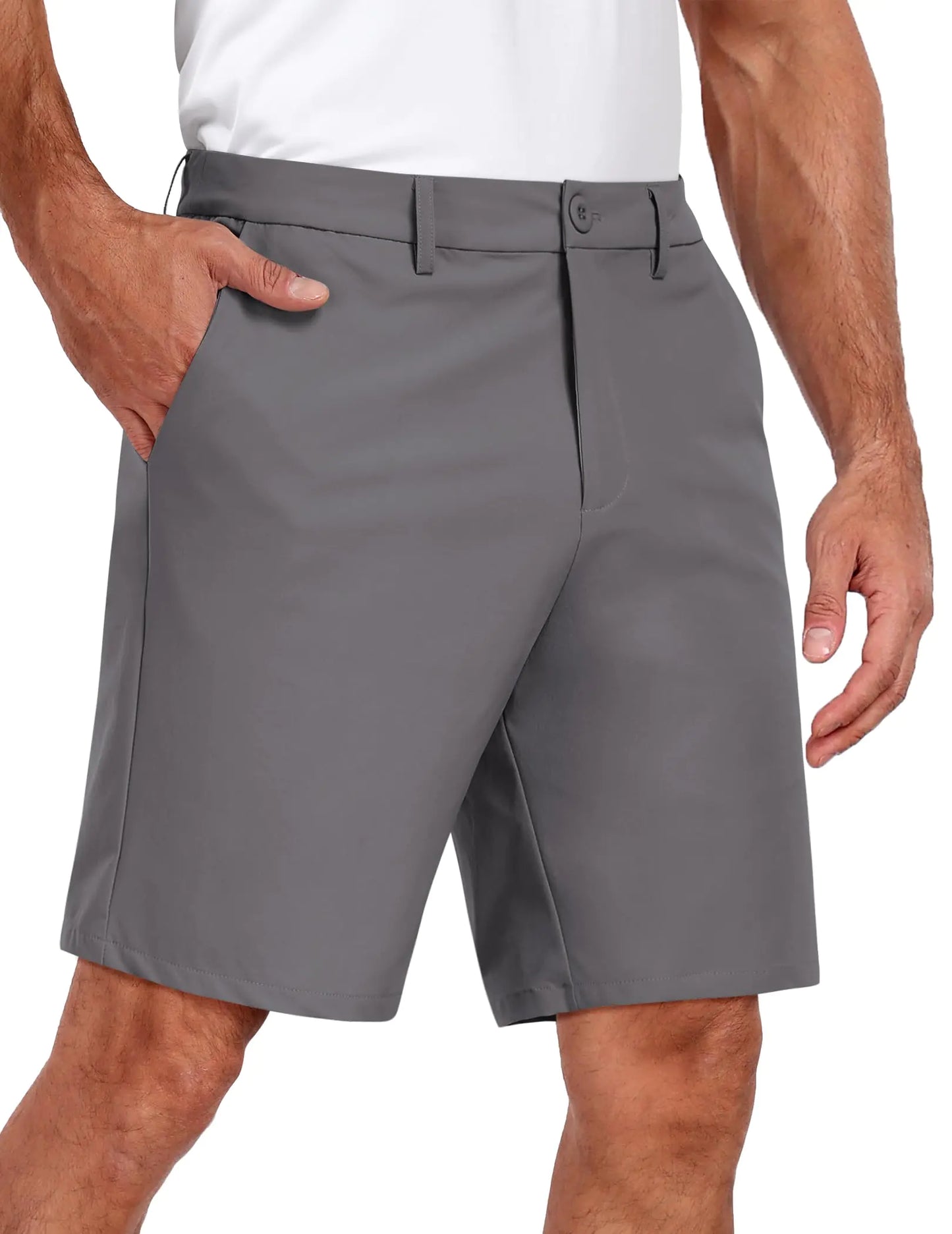 COOFANDY Mens Dress Shorts 7 Inch Inseam Casual Shorts Big and Tall Golf Shorts Black