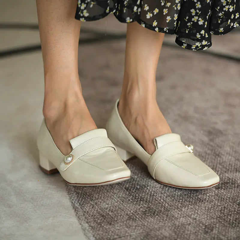 White Flat Slip-On Shoes for Women (Spring/Summer)