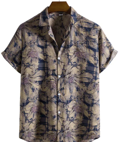 קולקציית חולצות קז'ואל הוואיות עם שרוולים קצרים לגברים