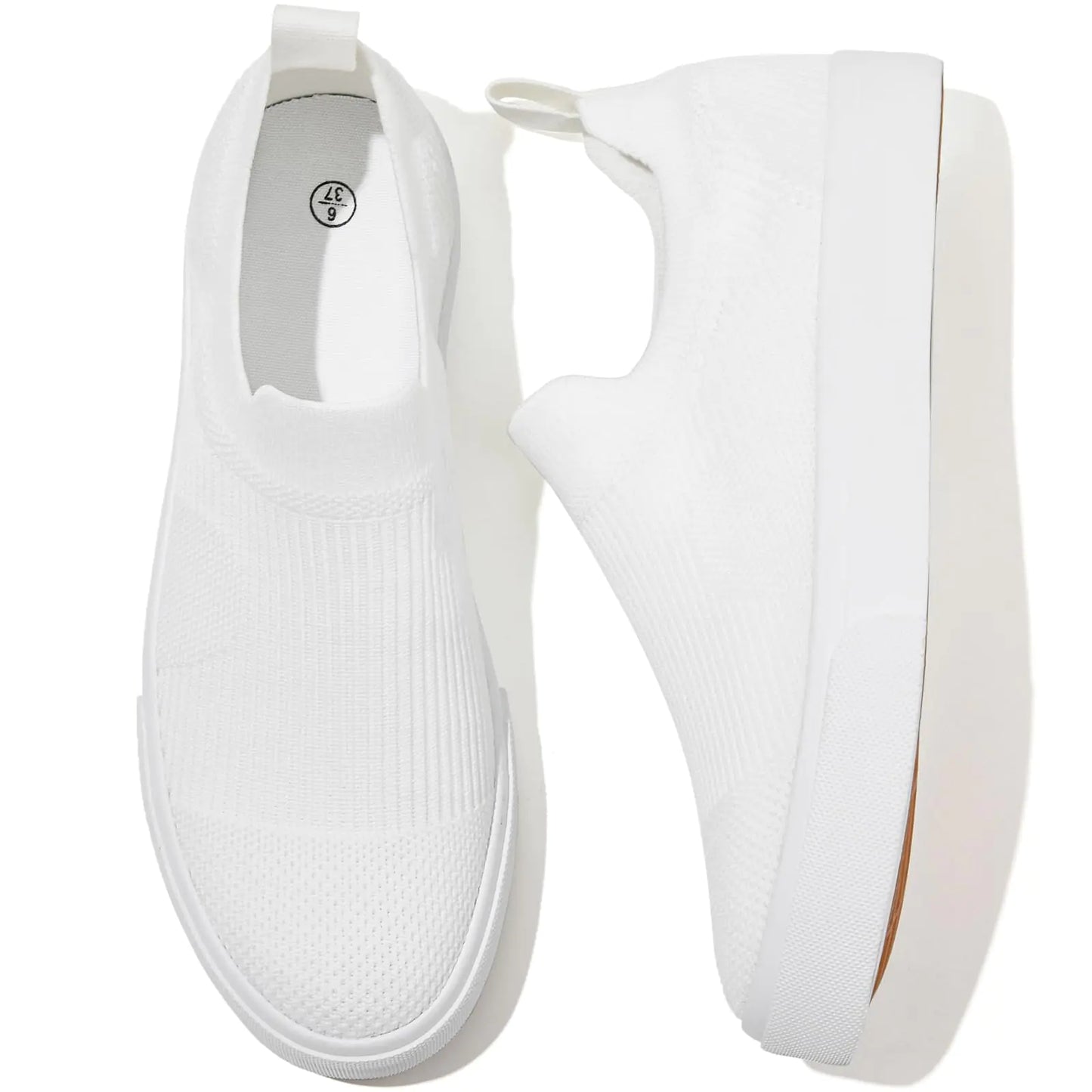 POVOGER Womens Walking Shoes Slip on Sneakers White Women Running Shoe Breathable Fashion Casual Shoes for Women(White11)
