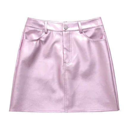 חצאית בצבע מטאלי / חצאית מיני צמודה בגזרת A (חתיכה אחת)