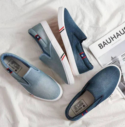 Canvas Slip-On Shoes for Students - Flat Casual Style