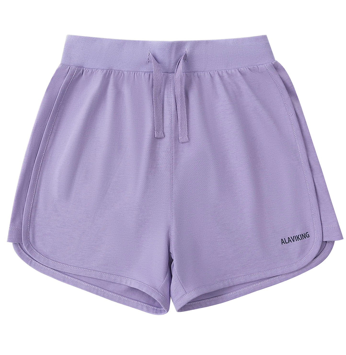 ALAVIKING Girls Cotton Shorts Athletic Running Shorts with Elastic Waistband Workout Shorts for Girls Size 3-12 Years (Lilac-XL)