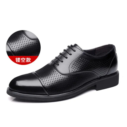 Men's Leather Dress Shoes with Height Increase (UK Style)