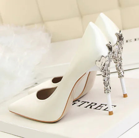 נעלי עקב גבוהות משי יוקרתיות לנשים