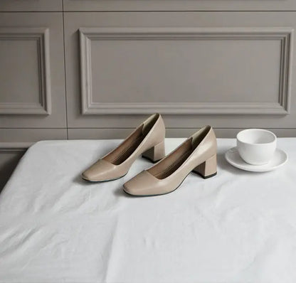 Vintage Chunky Heels Mary Jane Shoes for Women