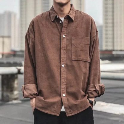 Retro Korean Casual Polyester Men's Daily Shirt