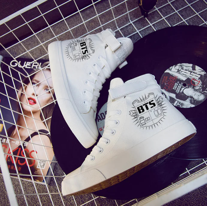 BTS High-Top Casual Shoes with Velcro (Couple's Style)