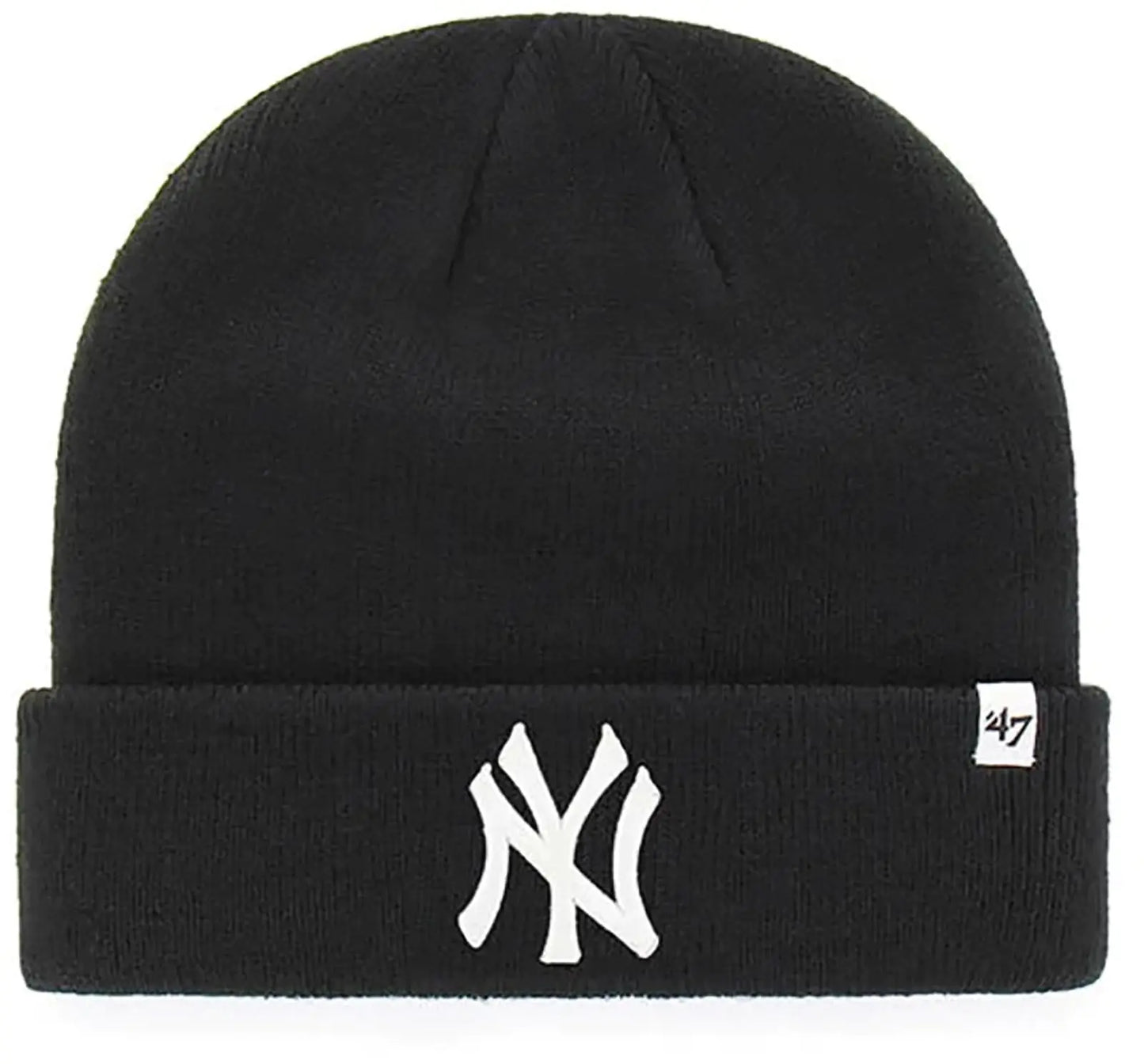 47 New York Yankees Black Beanie Hat - MLB NY Cuffed Winter Knit Cap