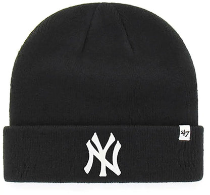 47 New York Yankees Black Beanie Hat - MLB NY Cuffed Winter Knit Cap