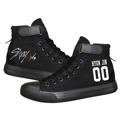 KPOP Stray Kids Merch Shoes Sneakers Bang Chan Lee Know ChangBin Han I.N Felix HyunJin Seungmin Hiphop High-Top Canvas Shoes