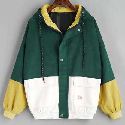 Oversized Corduroy Patchwork Jackets for Women