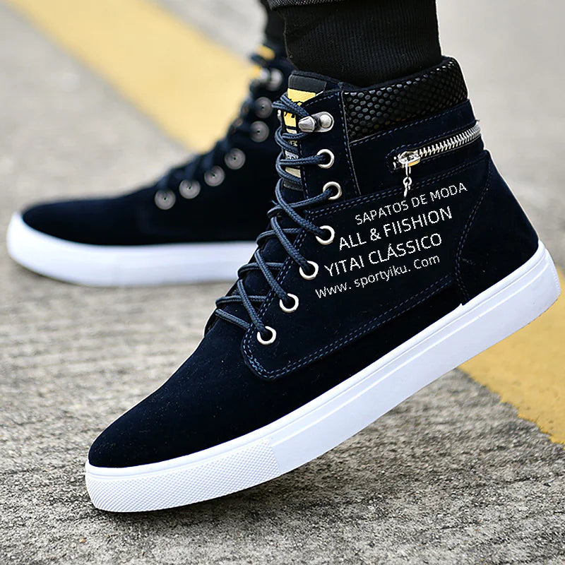 Men's High-Top Canvas Shoes - Stylish Casual Sneakers
