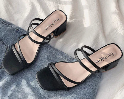 Fairy Wind Mid-Heel Thick Heel Sandals for Women