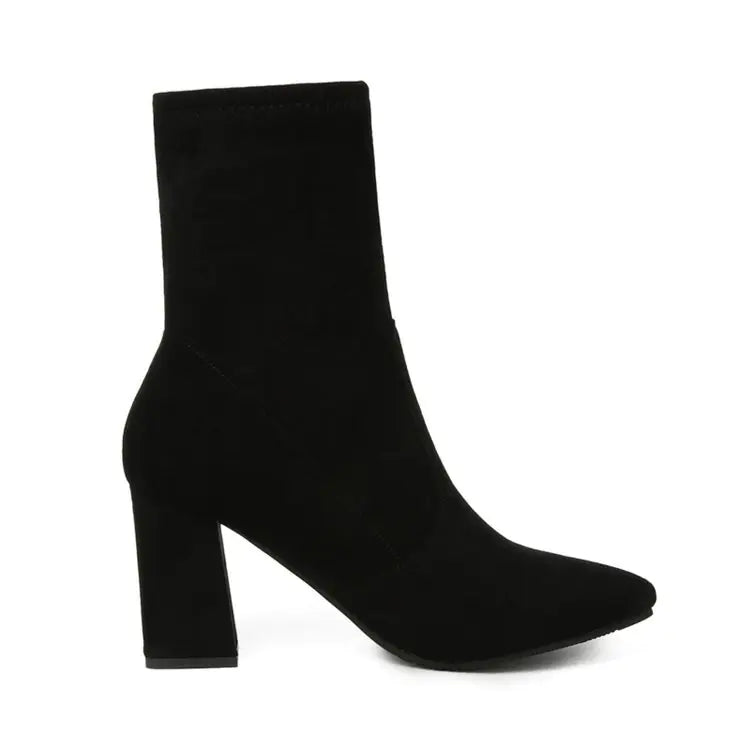 Women's Chunky Heel Ankle Boots - Stylish Martin Boots
