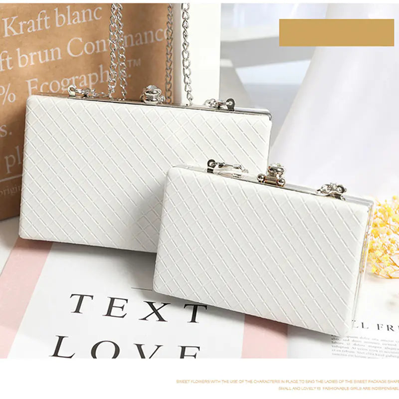 Evening Box Clutch Purse with Chain for Women