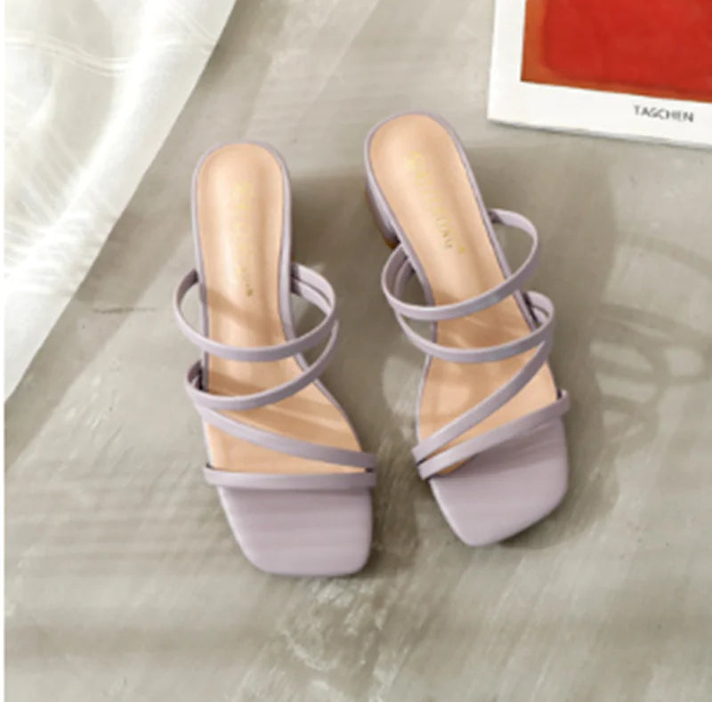 Fairy Wind Mid-Heel Thick Heel Sandals for Women