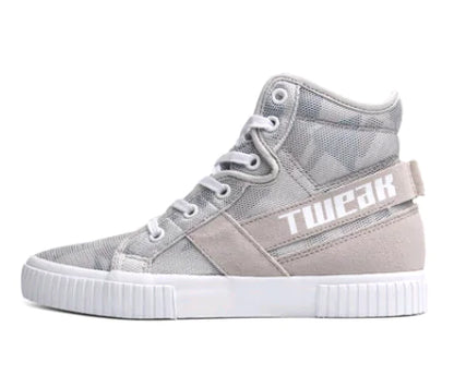 New High-Top Women's Leather and Mesh Casual Shoes