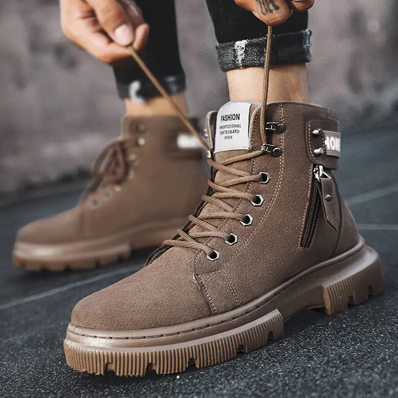 Retro British High-Top Martin Tooling Boots for Men