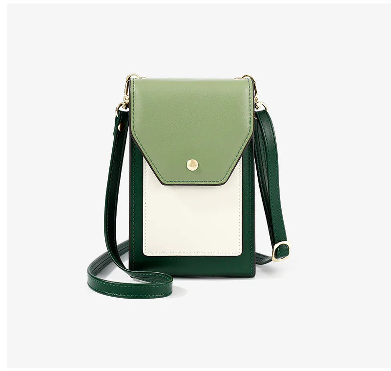 Fashionable Color-Block PU Women’s Shoulder Bag