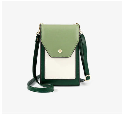 Fashionable Color-Block PU Women’s Shoulder Bag