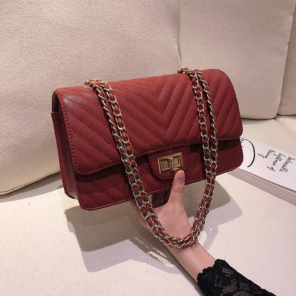 Chanel Style V-Pattern Shoulder Chain Bag