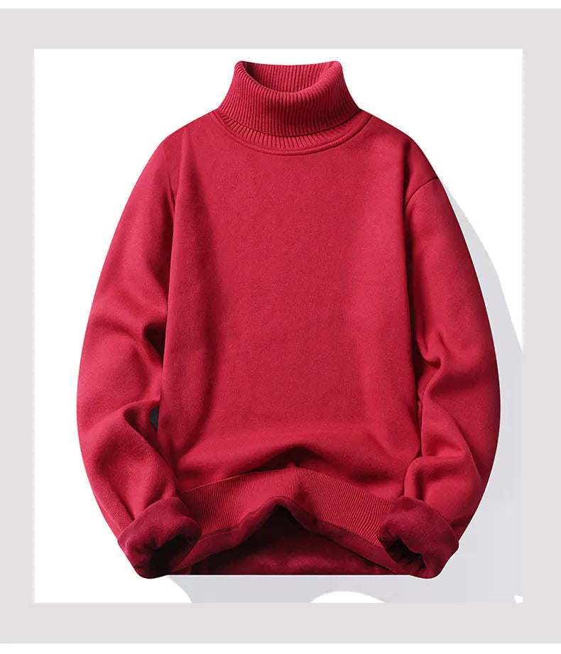 Plush High-Neck Sweater for Men
