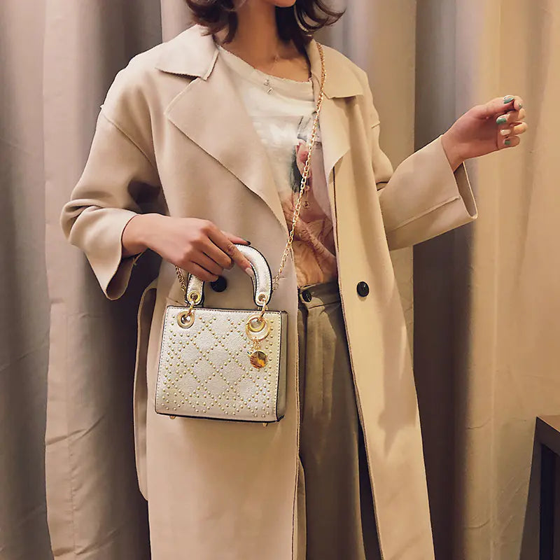 Quilted Studded Lady Dior Vintage Shoulder Bag