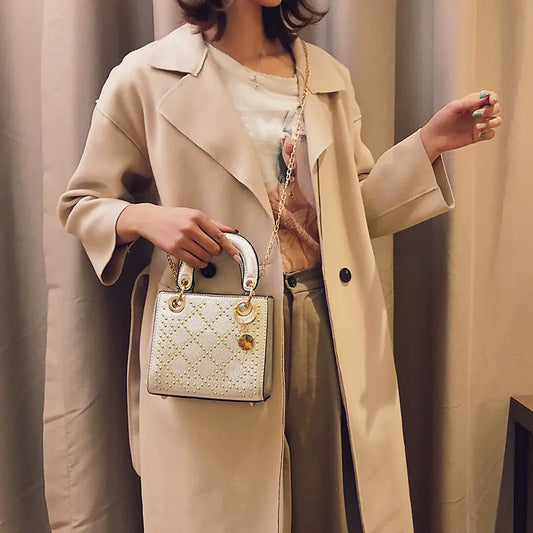 Quilted Studded Lady Dior Vintage Shoulder Bag