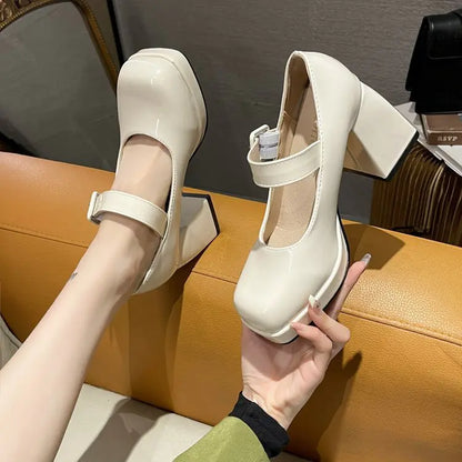 Retro Chunky Heel Mary Jane Shoes for Women 2023