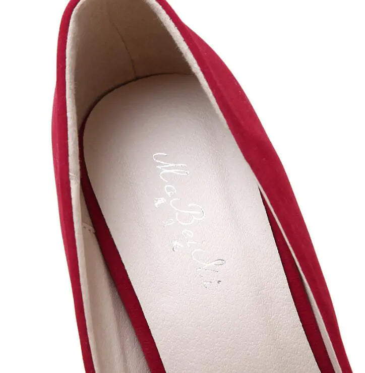 New Women's High Heel Suede Pumps - Black Nightclub Shoes