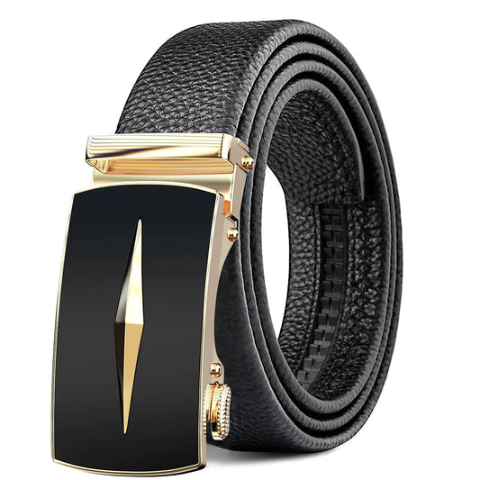 BuzToz Mens BeltLeather Ratchet Dress Belts with Sliding Adjustable Belts Dress Casual Jeans Comfort Trim to Fit
