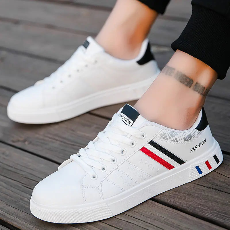 Men's Casual Trendy Breathable White Sneakers
