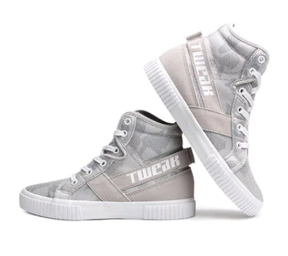 New High-Top Women's Leather and Mesh Casual Shoes