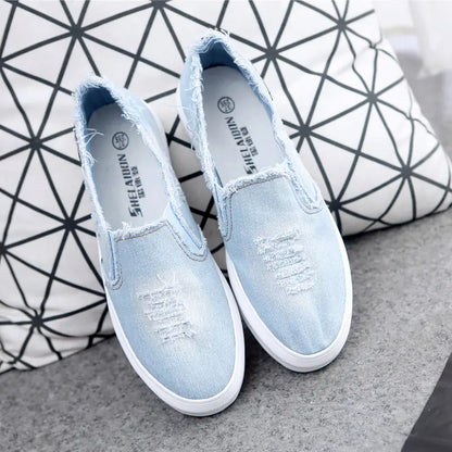 2018 Women's Canvas Slip-On Shoes with Thick Sole