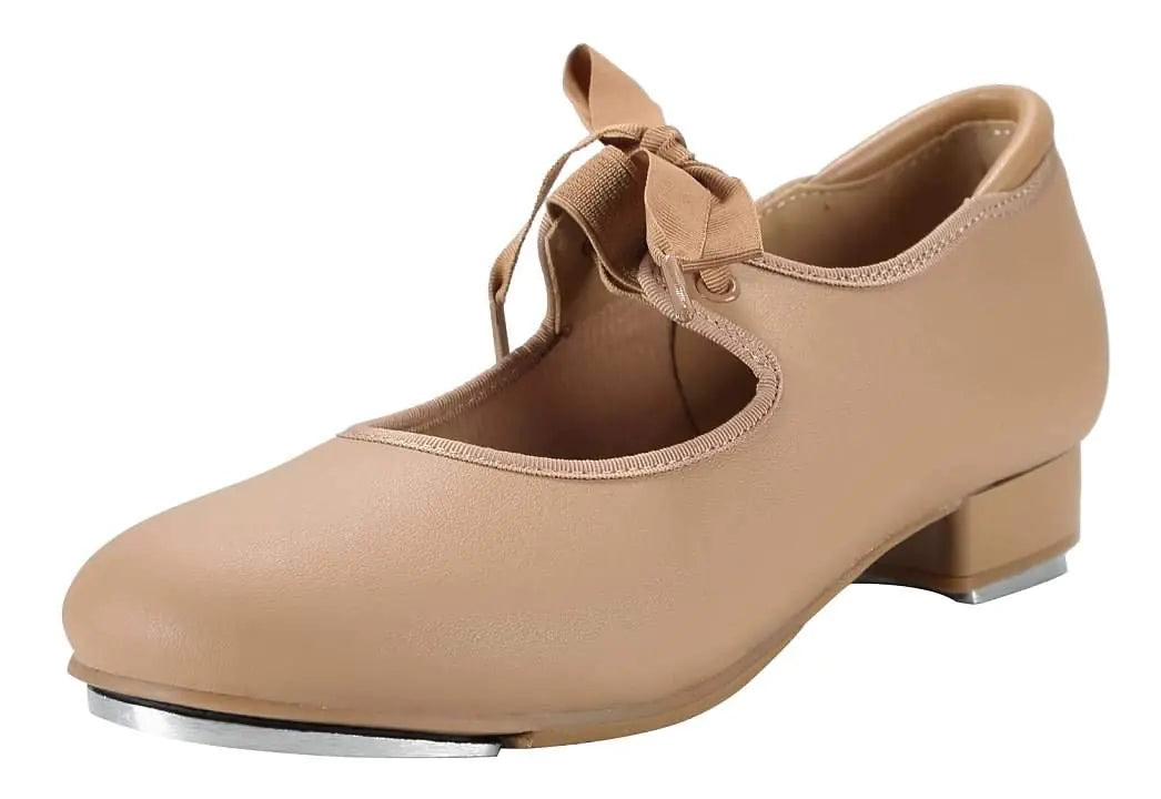 Linodes Unisex PU Leather Ribbon Tie Tap Shoe Dance Shoes for Women and Mens Dance Shoes-601-1-Brown-5.5M