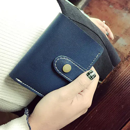 Button Closure Two-Fold and Three-Fold Card Wallets