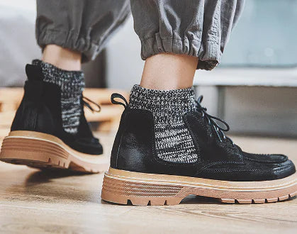 Men's High-Top Leather Martin Military Boots