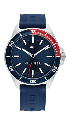 Tommy Hilfiger Mens Stainless Steel & Multicolor Aluminum Case and Silicone Strap Watch Color: Blue (Model: 1792009)