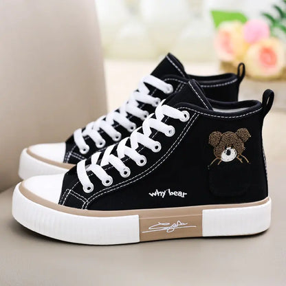 "Ins Style High-Top Canvas Shoes for Women - New Arrival"