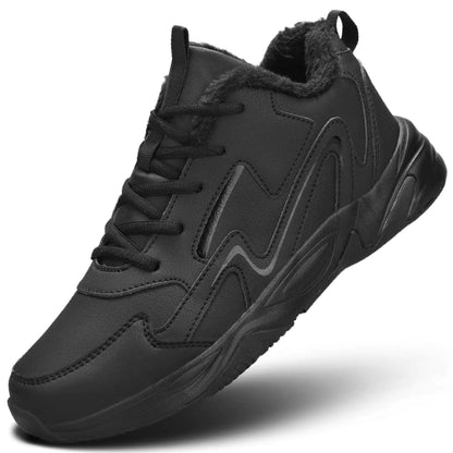 Pozvnn Mens Winter Trekking Snow Boots Water Resistant Shoes Anti-Slip Fully Fur Lined Casual Lightweight Hiking Boot Warm Waterproof Lightweight Outdoor Sneakers Winter Shoes