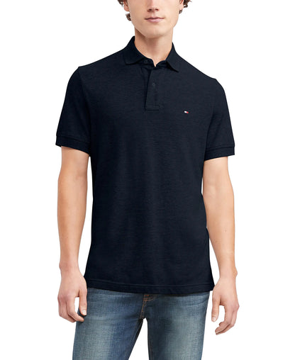 Tommy Hilfiger Mens Short Sleeve Polo Shirt in Classic Fit Navy Blazer Heather 2X-Large