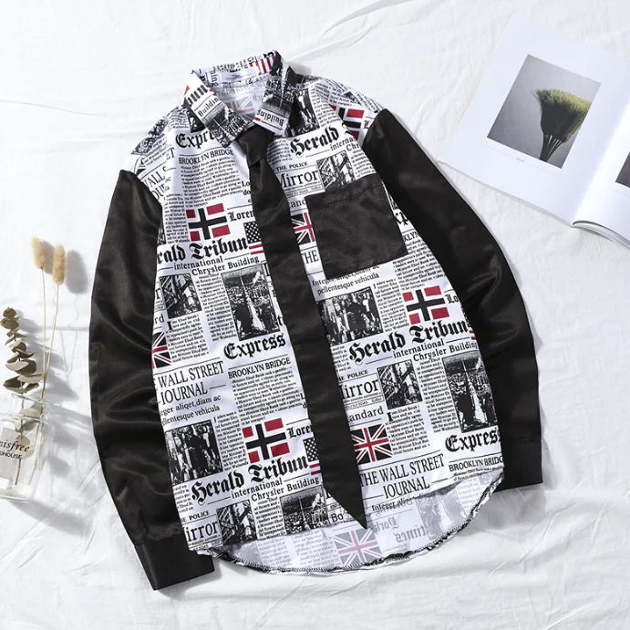 Casual Retro Polyester Shirt for Men